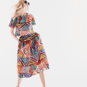 J. Crew Collection Geo Brushstrokes Festival Skirt